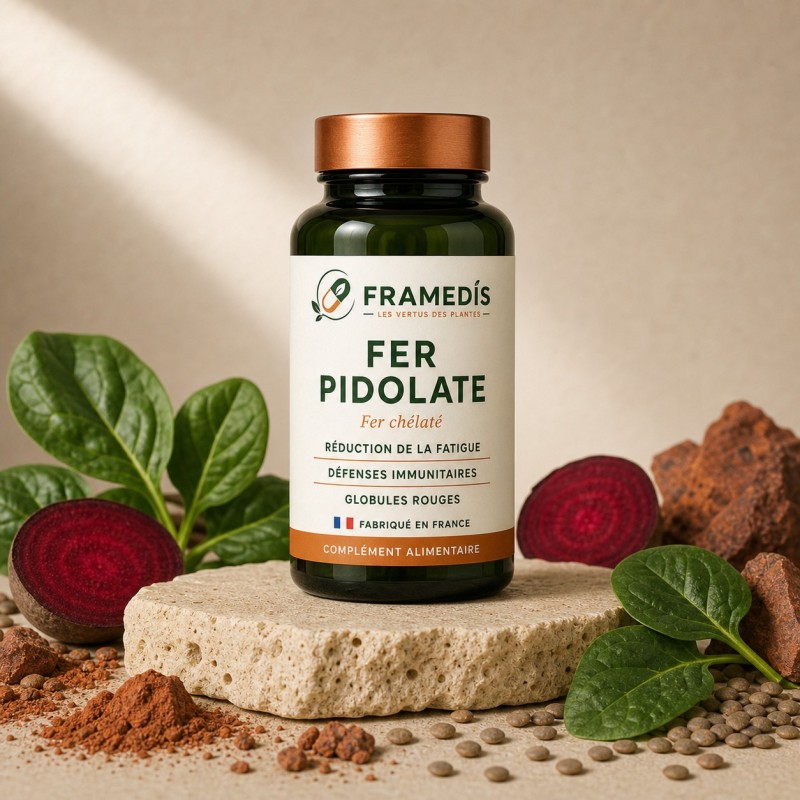 Fer Pidolate 200 gélules — Anti-fatigue, énergie, défenses | Framedis
