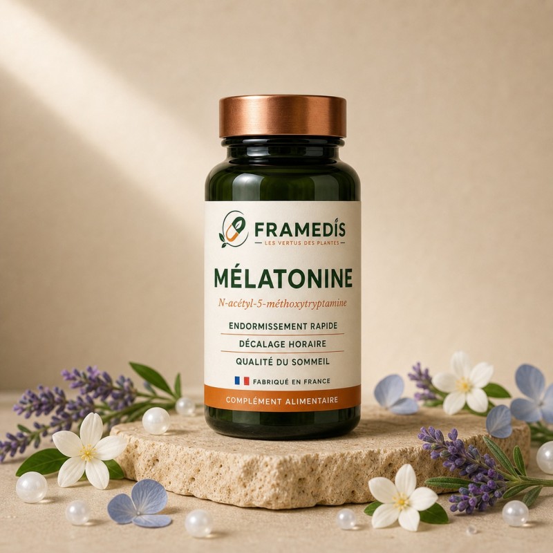 Mélatonine 1,8 mg — 60 comprimés meilleur endormissement | Framedis