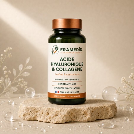 Acide Hyaluronique 90 gélules — Anti-âge, hydratation, collagène | Framedis
