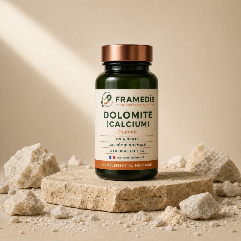Dolomite 200 gélules — Calcium & magnésium, os et dents | Framedis