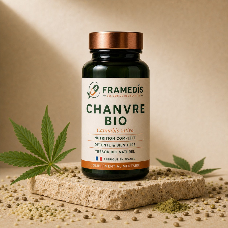 Chanvre BIO 200 gélules - Graines nutritives | Framedis