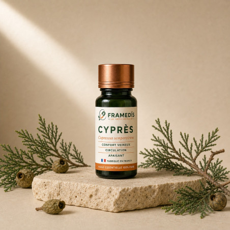 Huile Essentielle Cyprès 10 ml - Veines & jambes | Framedis