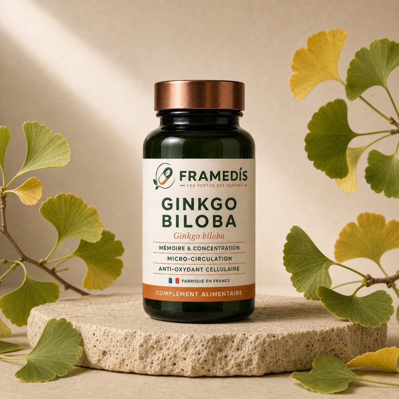 Ginkgo Biloba en gélules — Mémoire & micro-circulation | Framedis