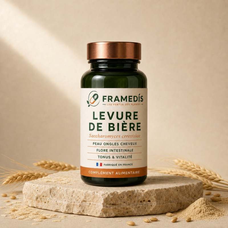 Levure de bière 200 gélules - Peau, ongles, cheveux | Framedis