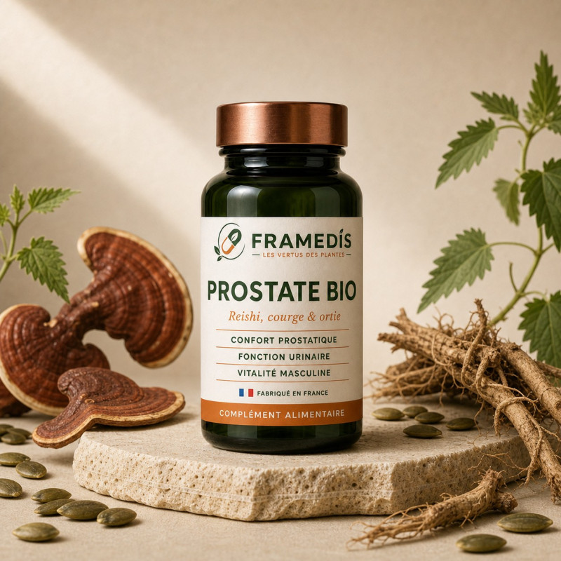 Prostate BIO en gélules — Reishi, courge & ortie | Framedis