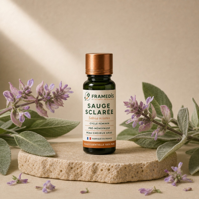 Huile Essentielle Sauge Sclarée 10 ml - Cycle féminin | Framedis