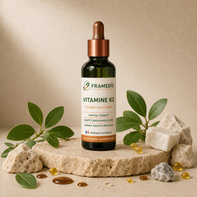 Vitamine K2 en gouttes — Capital osseux & artères | Framedis