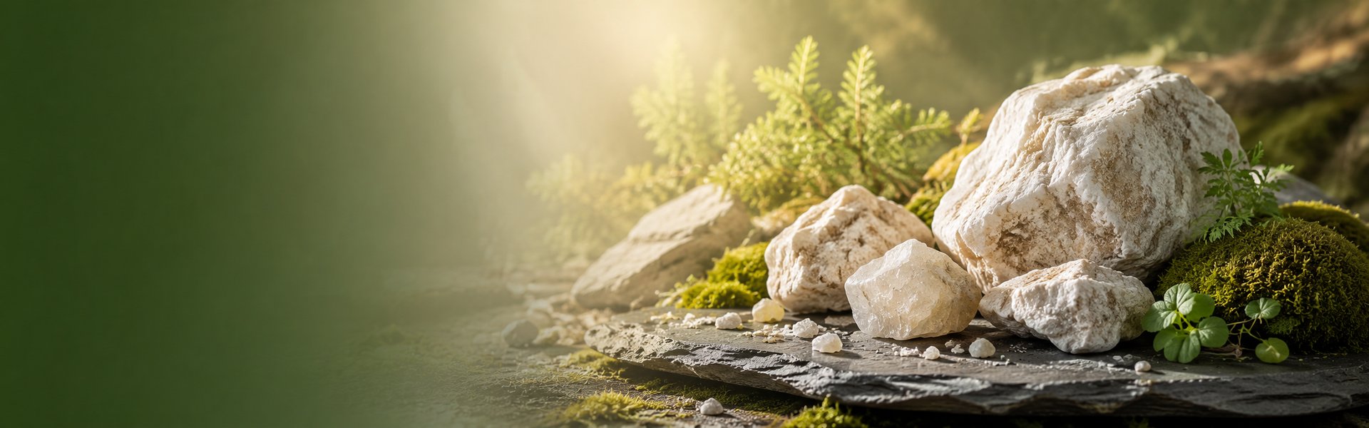 Roche de dolomite et gélules, source naturelle de calcium et de magnésium pour le maintien des os et des dents